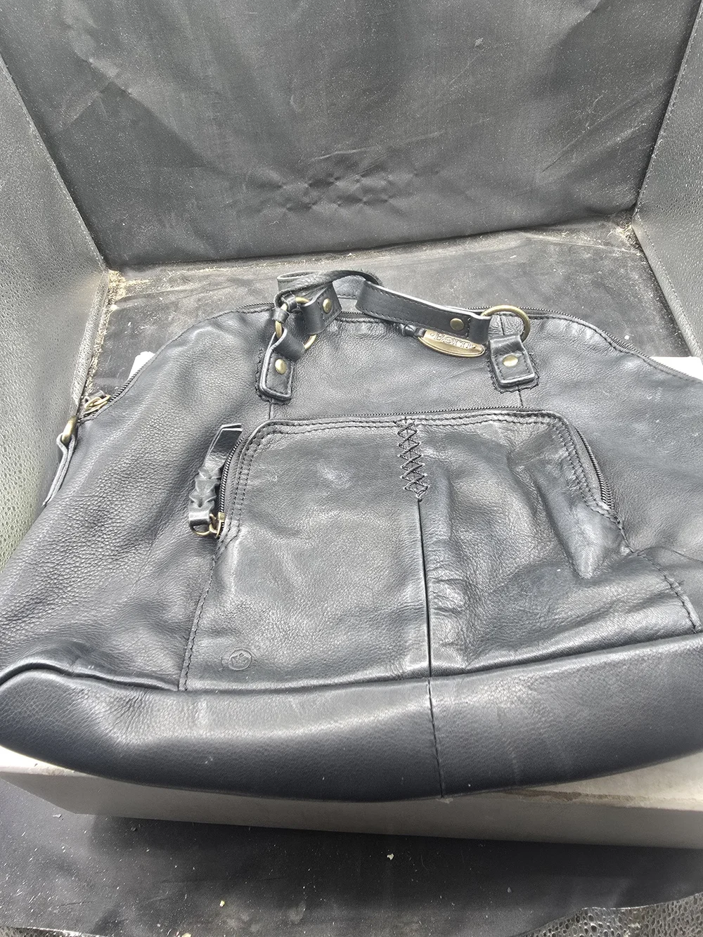 Born Black Leather Crossbody Bag - Sleek Everyday Carry